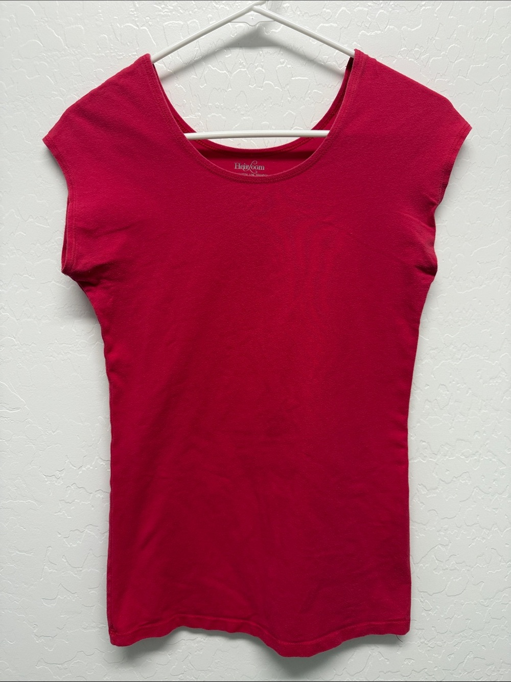 Heirloom Bright Pink Cap Sleeve Scoop Neck Tee